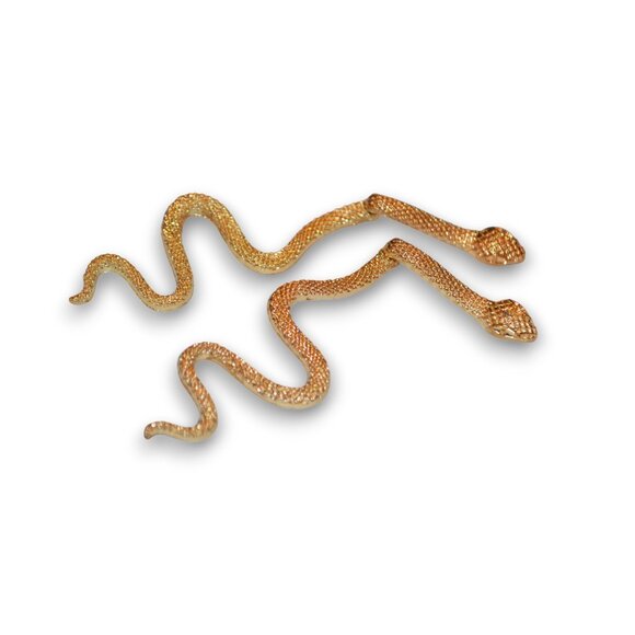 Exaggerated Snake Shape Drop Earrings – Gold & Silver Tone Trendy Statement NEW - Picture 2 of 5